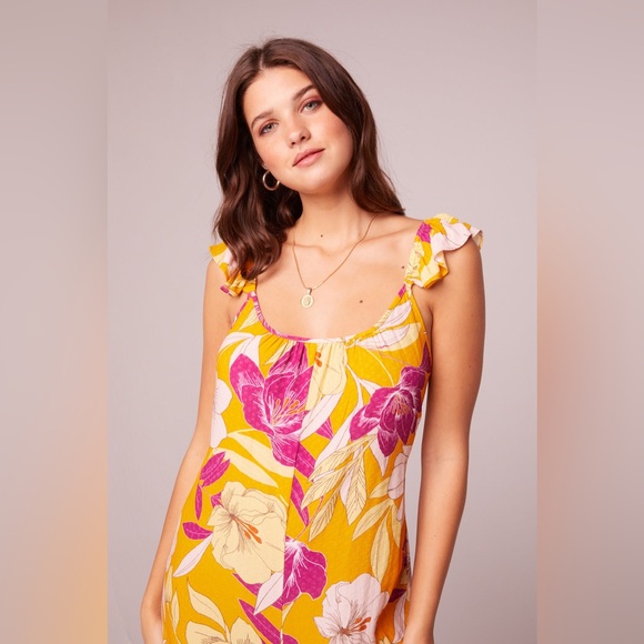 Band Of The Free EUPHORIA GOLD FLORAL WIDE LEG JUMPSUIT - Picture 5 of 5